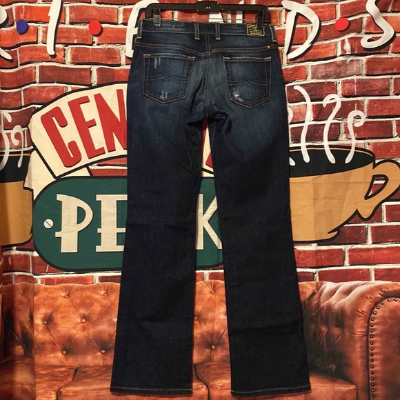 LUCKY BRAND EASY RISER BOOTLEG RELAX FIT MIDRISE DARK DENIM DISTRESSED SZ 27/30 - Picture 5 of 7